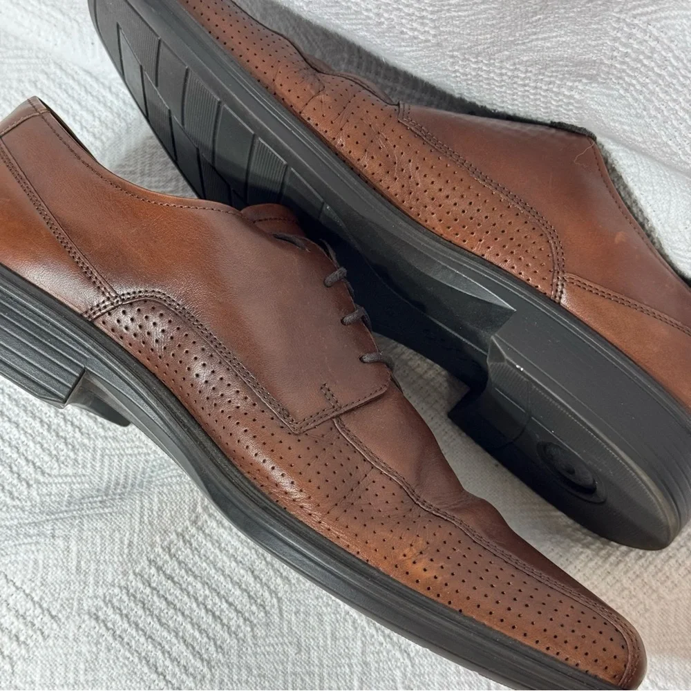 Ecco Men Johannesburg Oxford Perforated Bike Toe Shoe Mink‎ Brown Size 43..9/9.5
